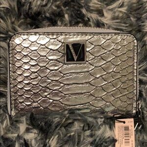 Victoria’s Secret small wallet, silver snakeskin
